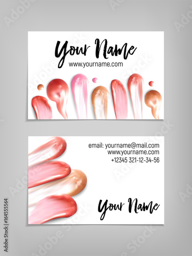 Makeup artist business card. Vector template.
