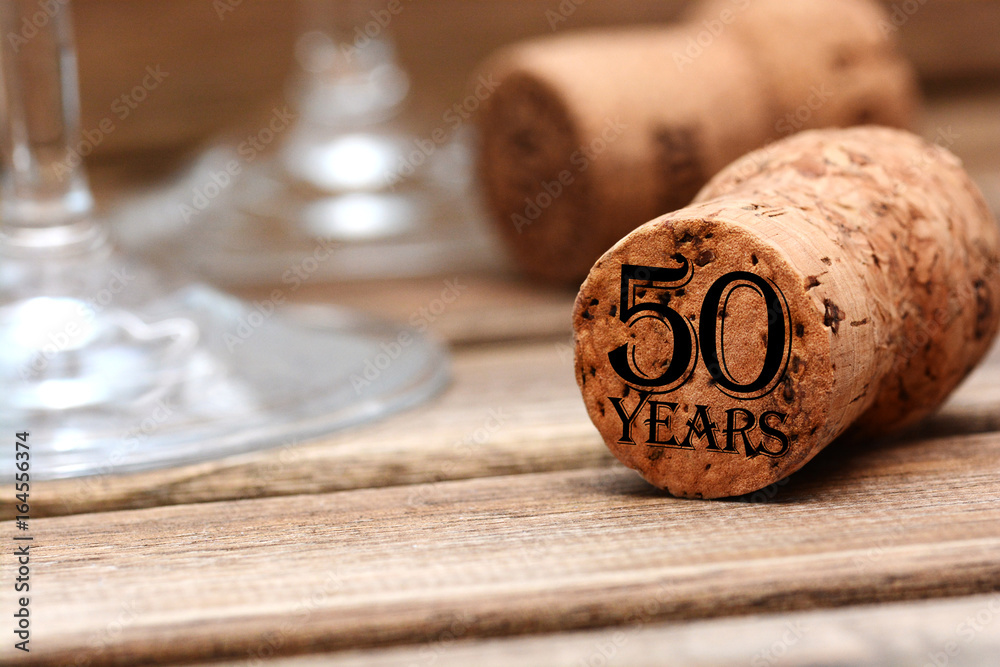 50th birthday celebration congrats on champagne cork stopper