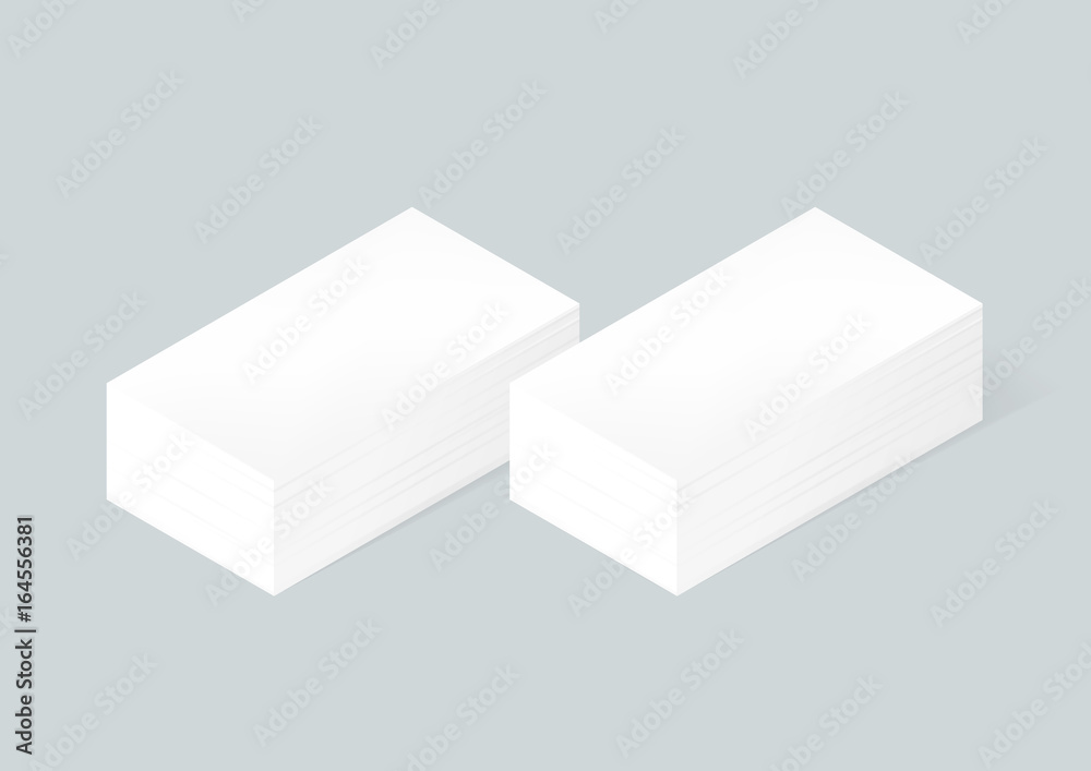 Two stack of blank business cards. Vector mock up illustration. Two stack of blank business cards. Vector mock up illustration.