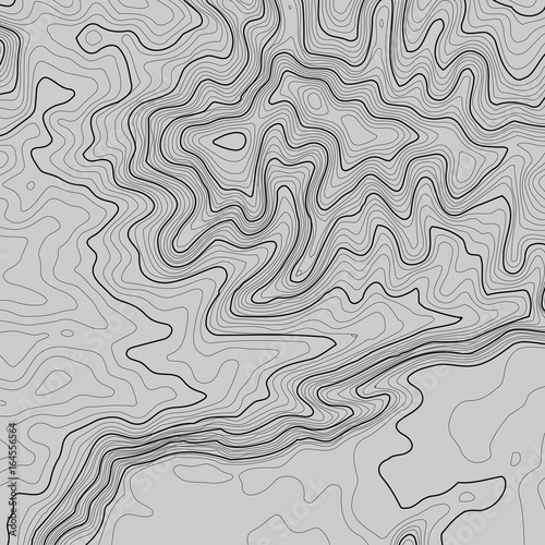 Topographic map background with space for copy . Line topography map contour background , geographic grid abstract vector illustration . Mountain hiking trail over terrain .