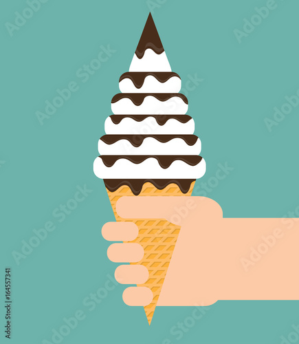 Hand holding ice cream