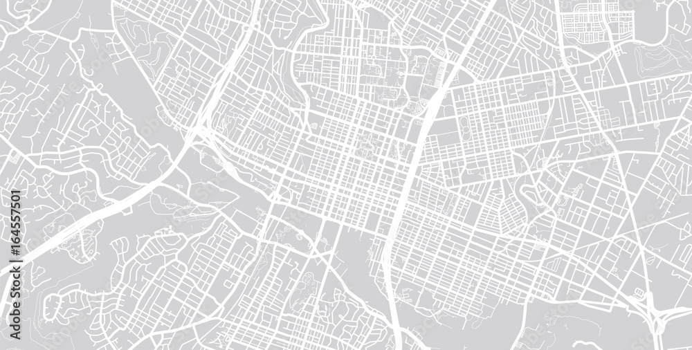 Obraz premium Wektorowa mapa miasta Austin, Teksas.