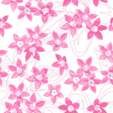 Egyptian star cluster flower design. Pink flower design for seamless, pattern and background. Vector illustration.