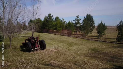 Tractor park in a yard