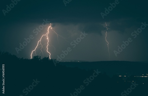 Lightning Strikes Stormy Night