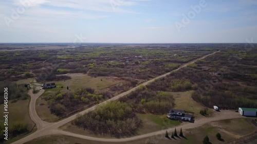 Flying over the prairie roads