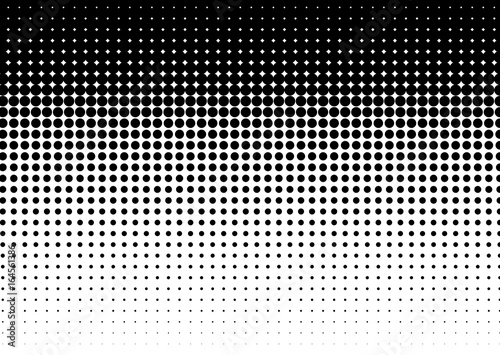 Halftone pattern. Comic background. Dotted retro backdrop with circles, dots. Design element for web banners, posters, cards, wallpapers, sites. Pop art style. Vector illustration. Black and white
