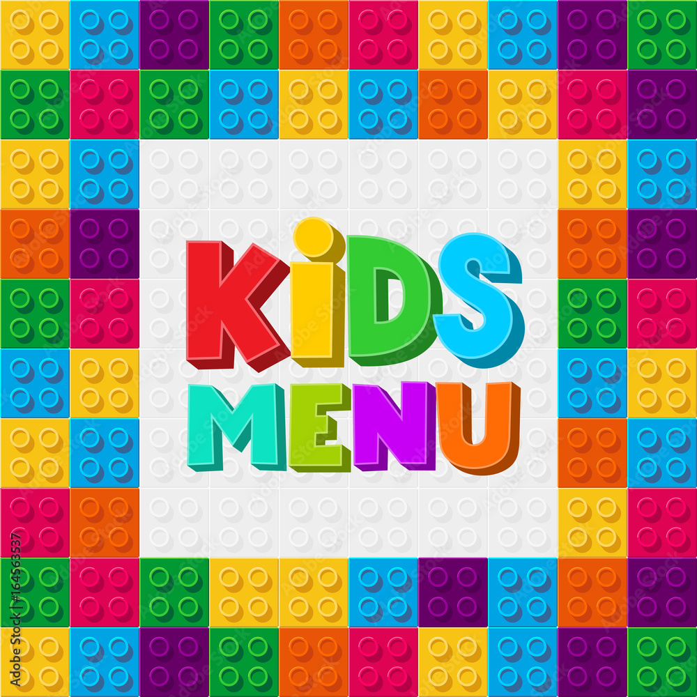 Kids Menu banner design. Vector illustration. Isolated on white background. For your design. Kids Menu banner design. Vector illustration. Isolated on white background. For your design.