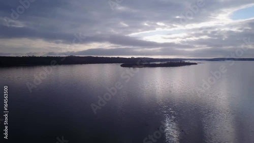 Flying over a the lake