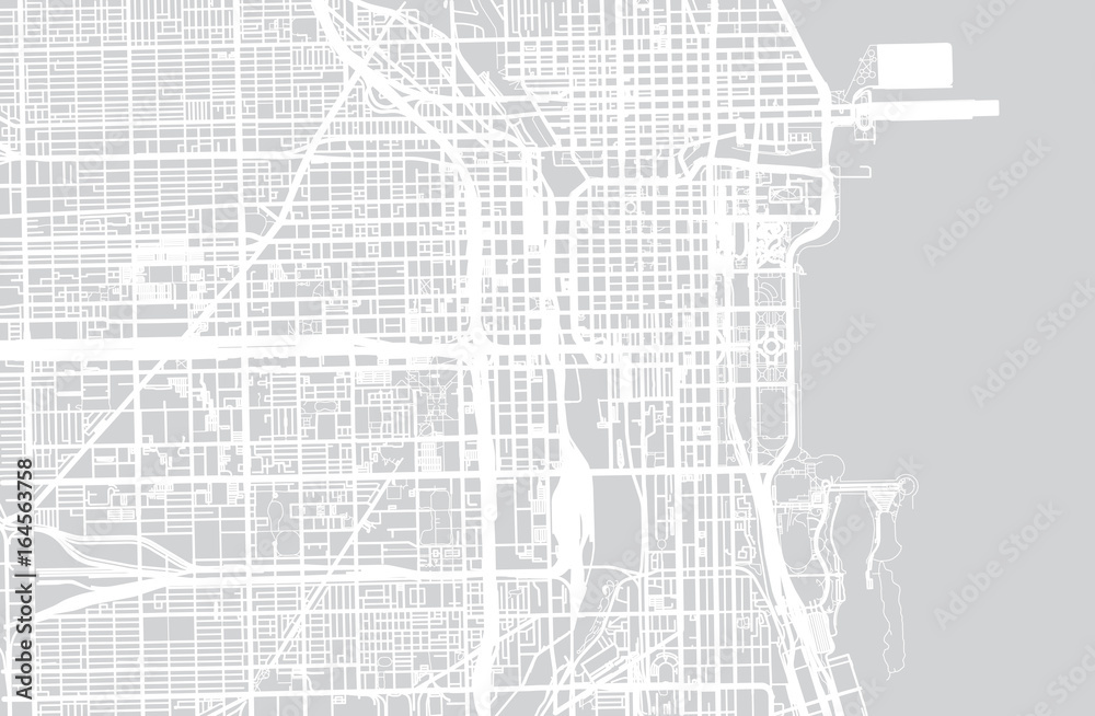 Obraz premium Mapa miasta wektor Chicago,