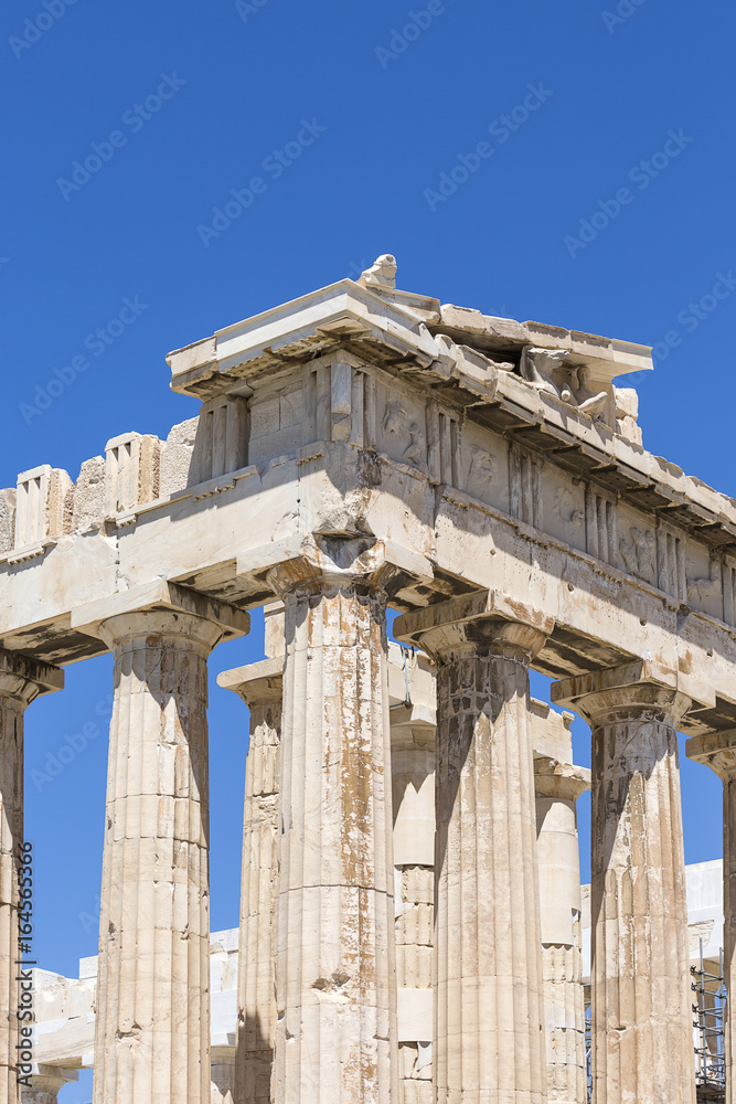 detail of the Parthenon, Acropolis of Athens, Athens, Greece, Europe