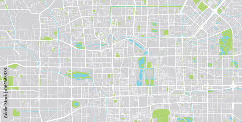 Vector city map of Beijing, China