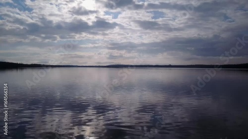 Flying over a the lake