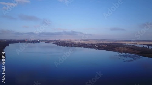 Flying over a the lake