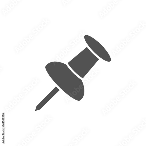 Isolated pushpin on a white background