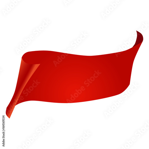 Blank realistic red paper banner, vector illustration