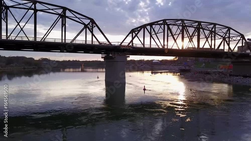 Side shot of bridge at sunset
