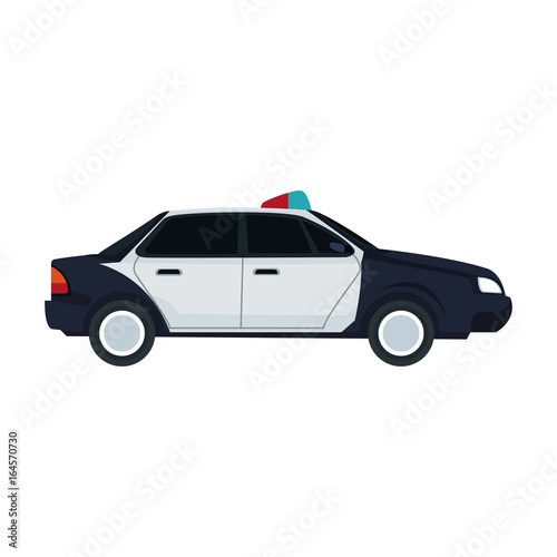 police car radio mobile patrol with rooftop flashing lights a siren