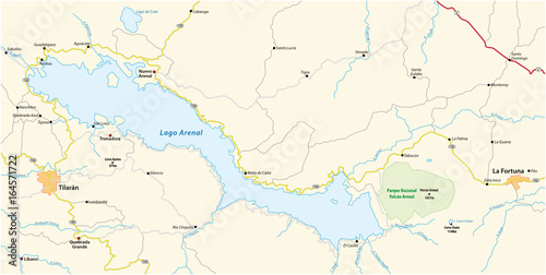 Map of the Costa rican lake arenal photo