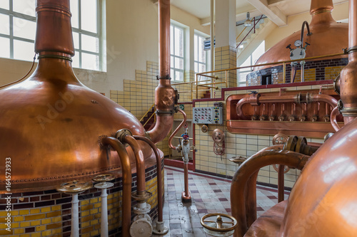 Fotografie Vintage copper kettle - brewery in Belgium