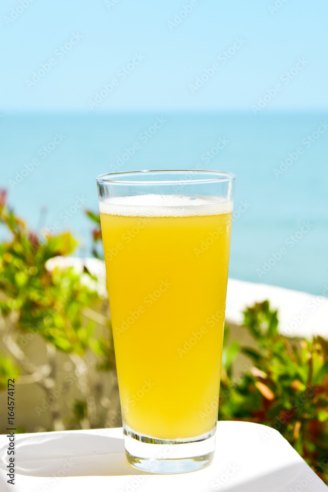 refreshing spanish clara, beer mixed with lemonade refreshing spanish clara, beer mixed with lemonade