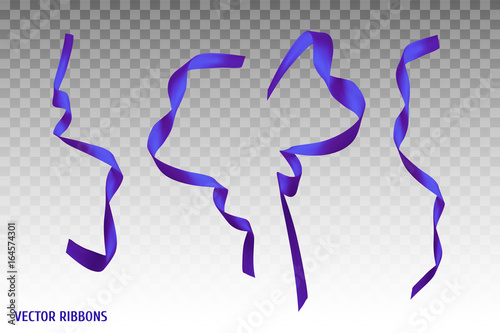Realistic silk vector ribbon set