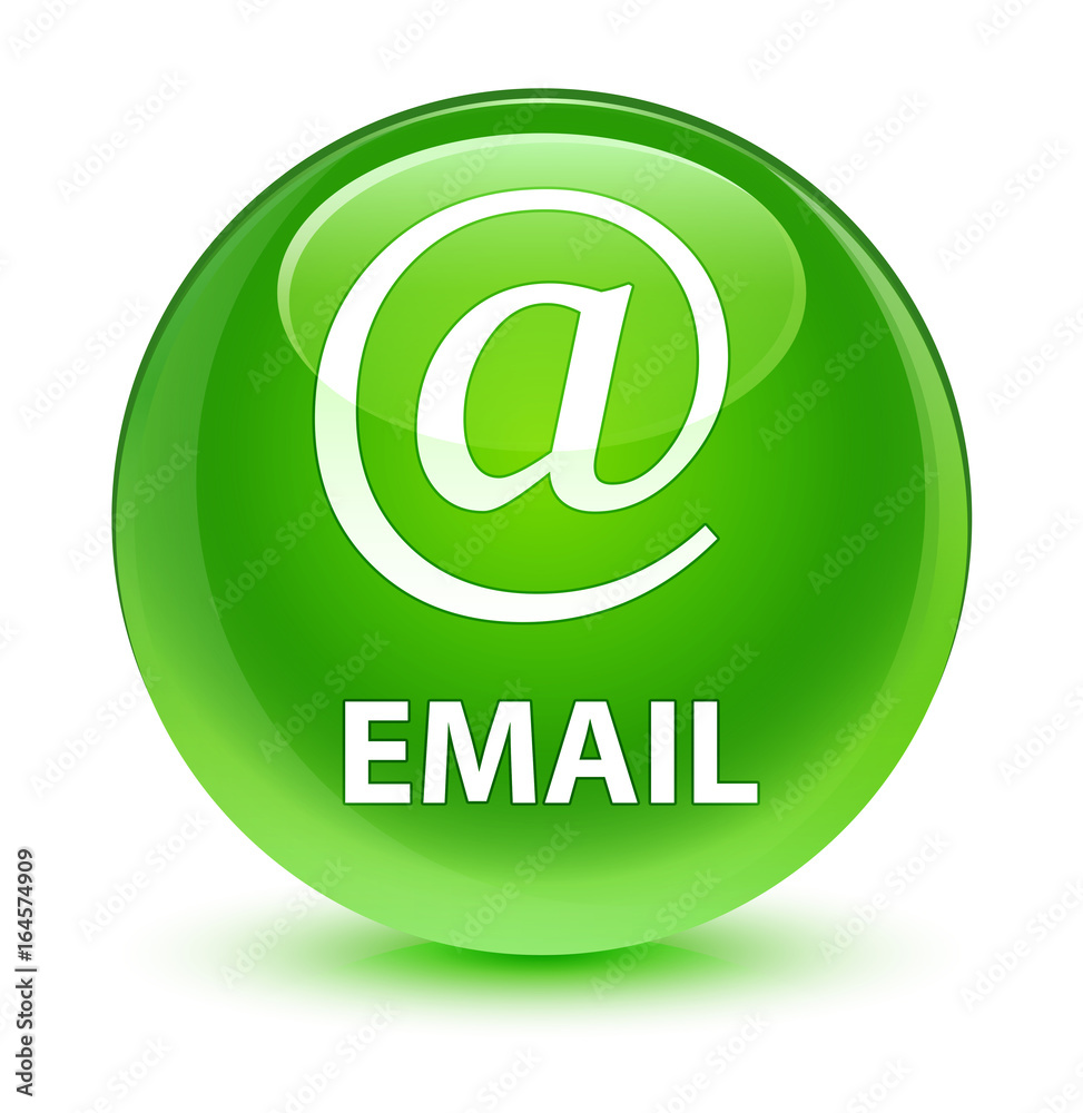Email (address icon) glassy green round button