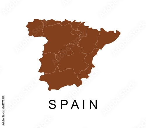 Quadro em tela Spain map with regions