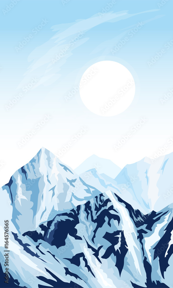 Naklejka Vertical mountain background