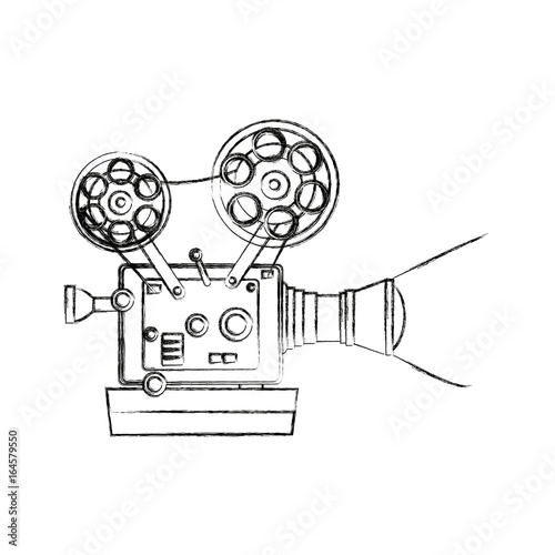 high detailed vintage film projector cinema icon