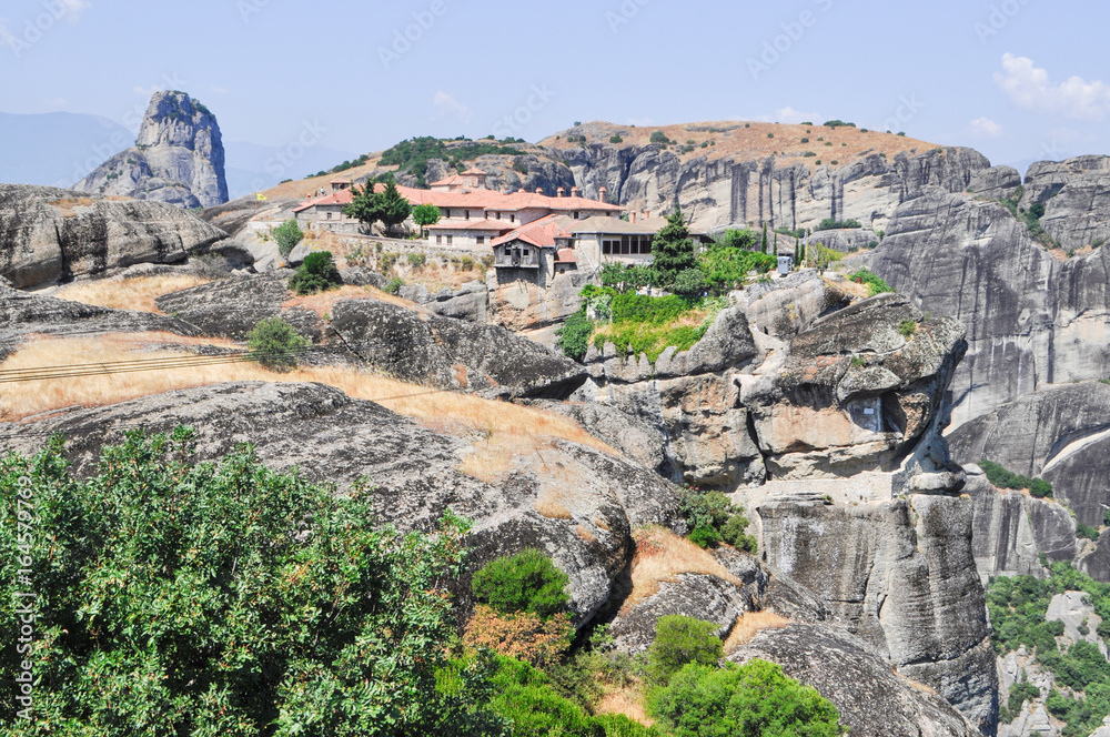 Fototapeta premium Colorful continental Greece in summer alleys and streets