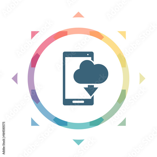 buntes Symbol - Smartphone Wolke