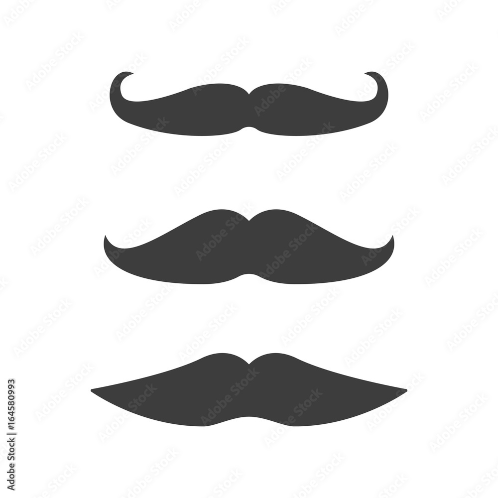 Mustache set icon. Collection flat mustache vector Mustache set icon. Collection flat mustache vector
