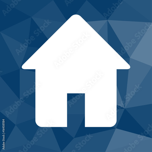 Wohnung - Icon mit geometrischem Hintergrund blau