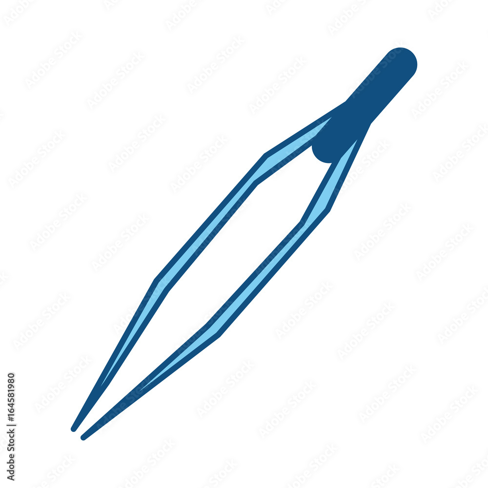 Medical tweezer isolated Medical tweezer isolated