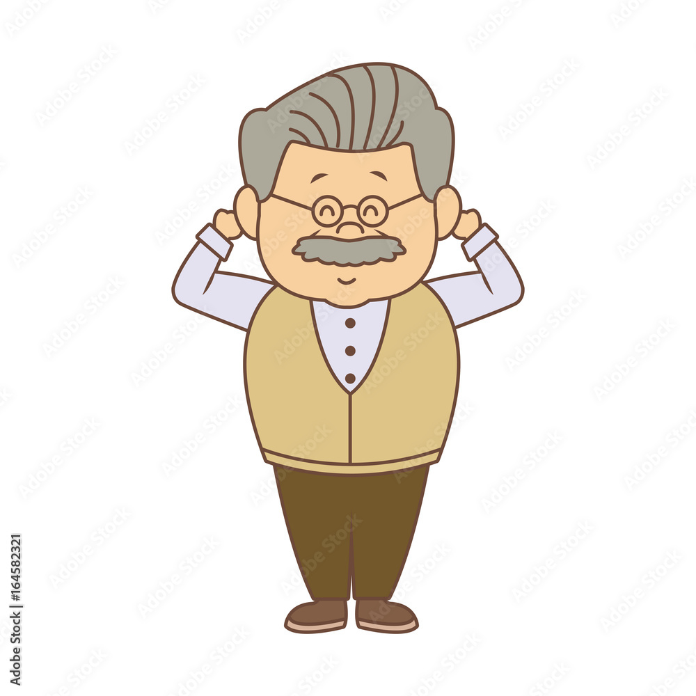 portrait happy grandfather man family person portrait happy grandfather man family person
