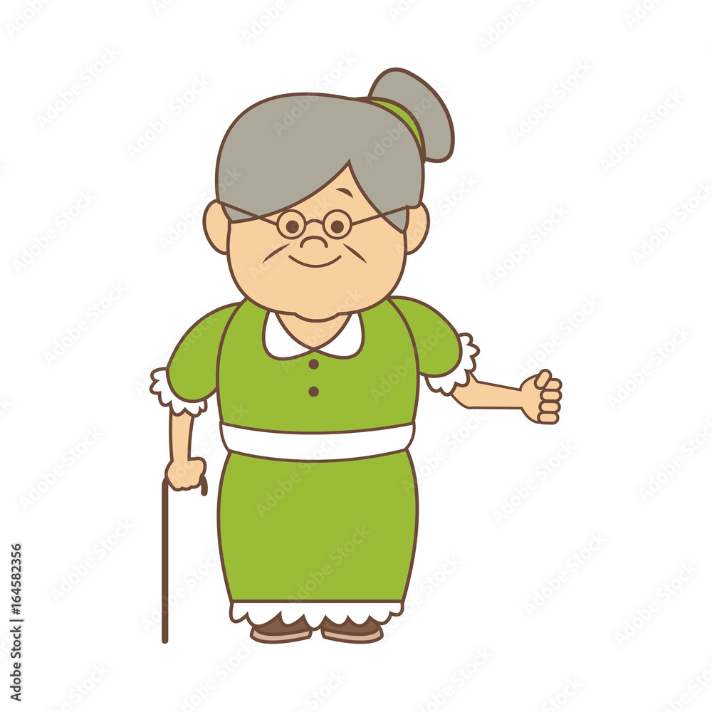 portrait of lovely grandmother old woman happy