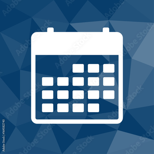 Kalender - Icon mit geometrischem Hintergrund blau