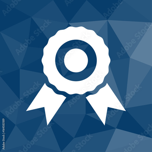 Abzeichen - Icon mit geometrischem Hintergrund blau