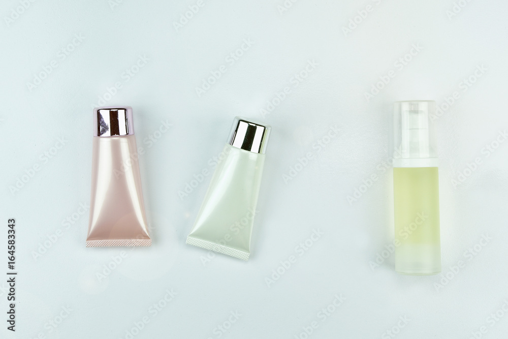 Cosmetic bottle container on white background, Blank label for branding mock-up. Cosmetic bottle container on white background, Blank label for branding mock-up.