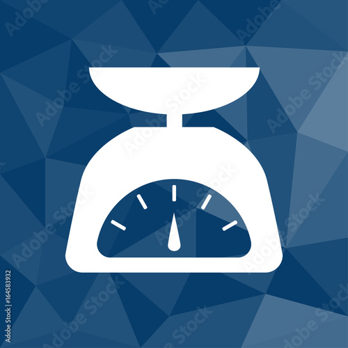 Küchenwaage - Icon mit geometrischem Hintergrund blau
