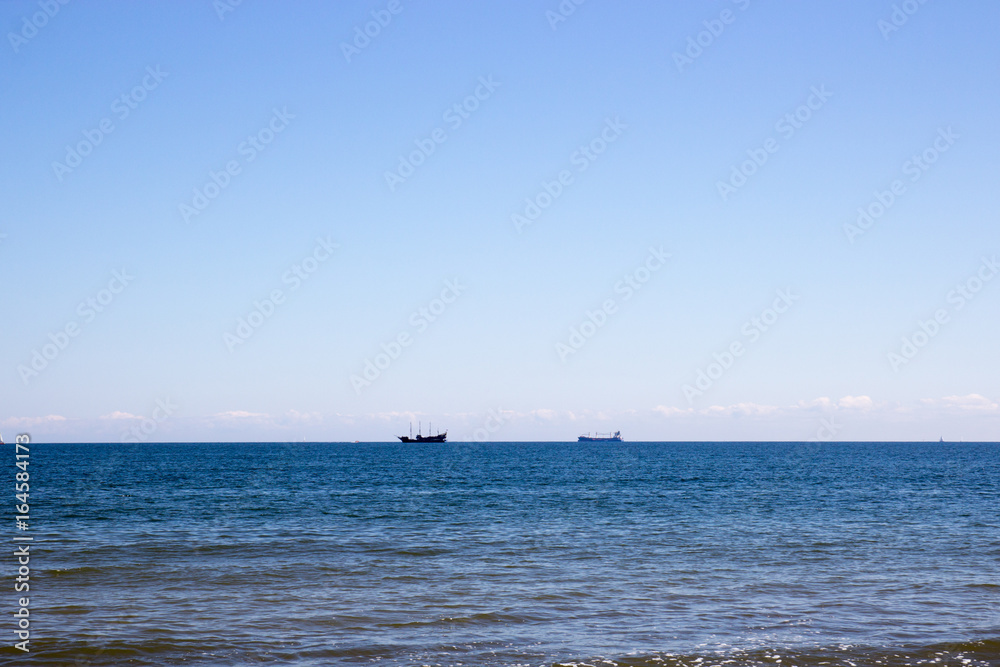 Seascape with ships