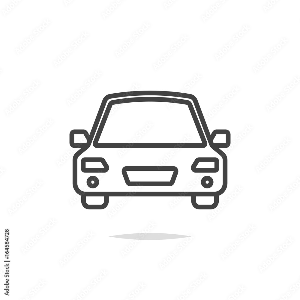 Car front view line icon vector