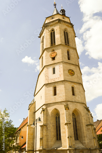 Superb tower of an old stone church