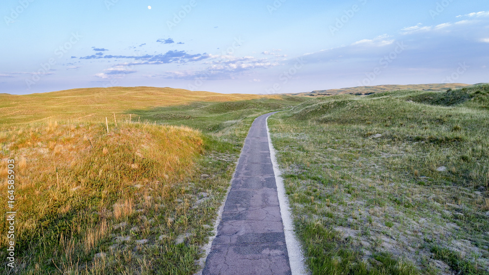 Narrow, one lane road in Nebraska Sandhills Narrow, one lane road in Nebraska Sandhills