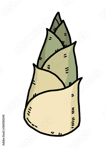 bamboo shoot / cartoon vector and illustration, hand drawn style, isolated on white background.