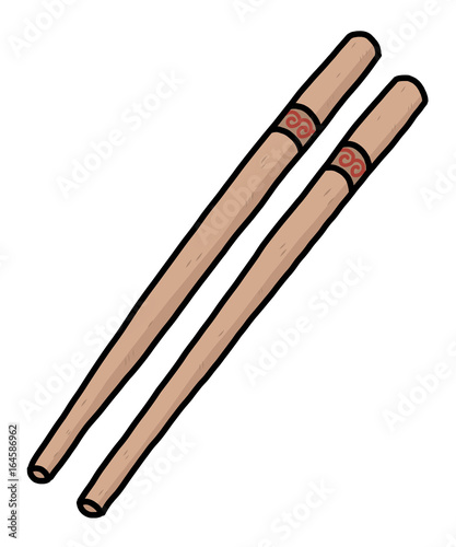 chopsticks / cartoon vector and illustration, hand drawn style, isolated on white background.