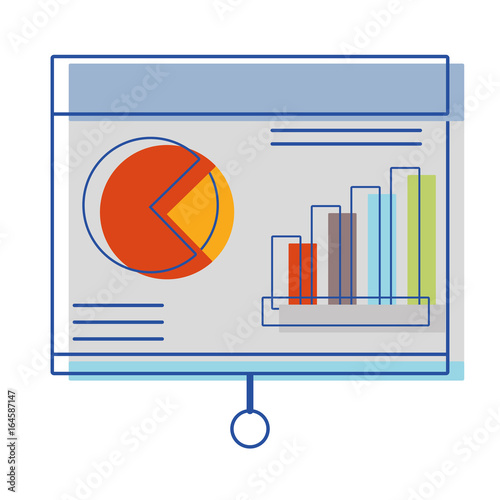 statistic bars presentation business in the company photo