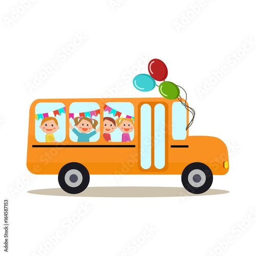 School bus with kids.