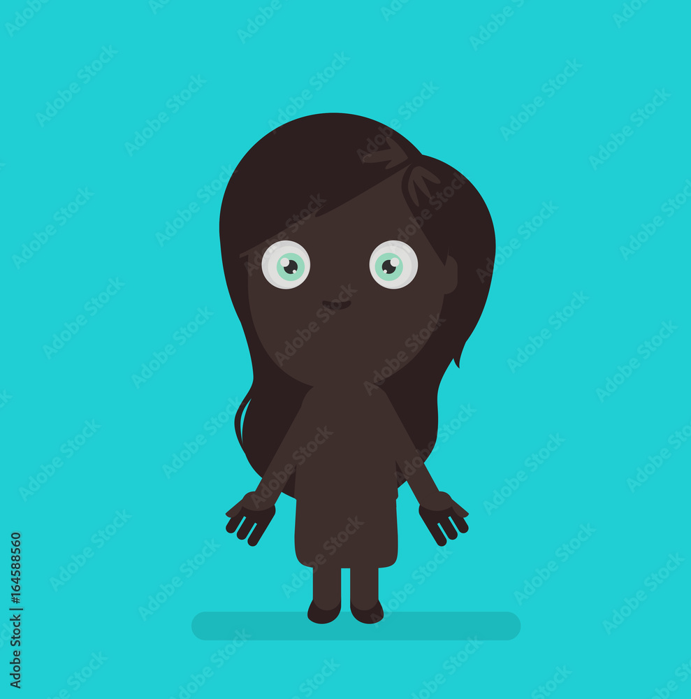 Obraz premium Cute human silhouette vector illustration